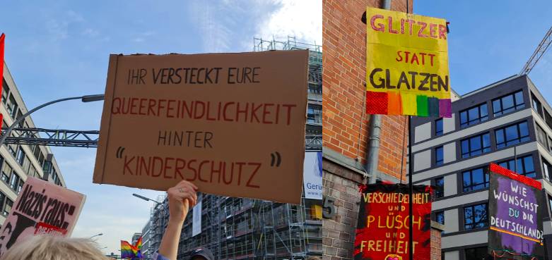Demoschilder Queere Kita Berlin