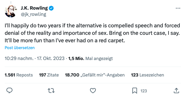 Tweet von J.K. Rowling