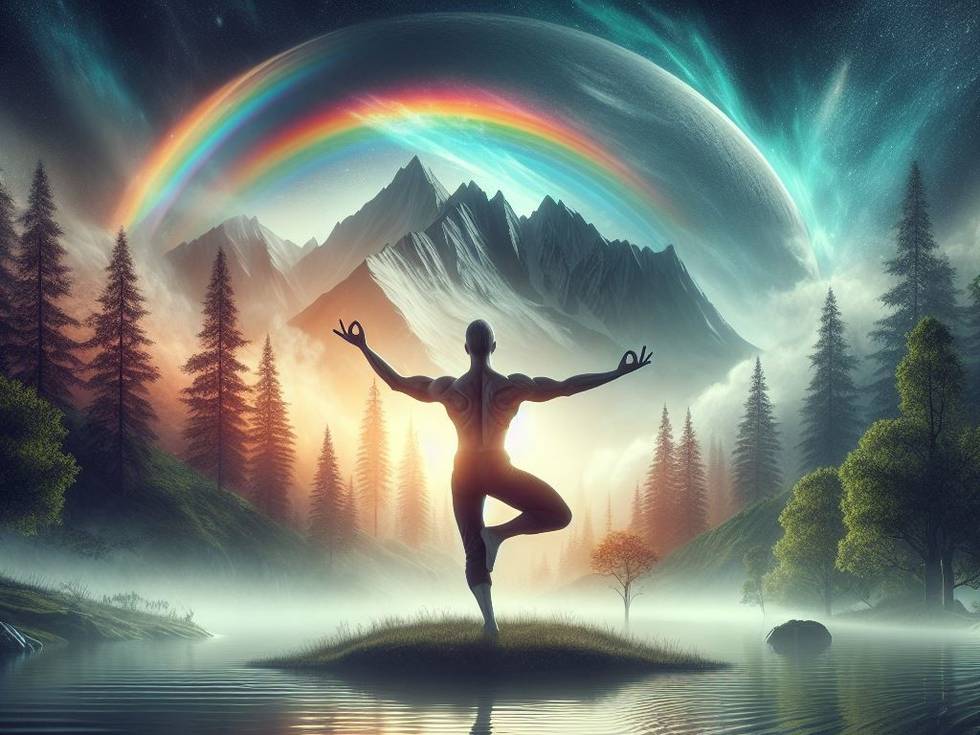 Mann in Yoga-Pose