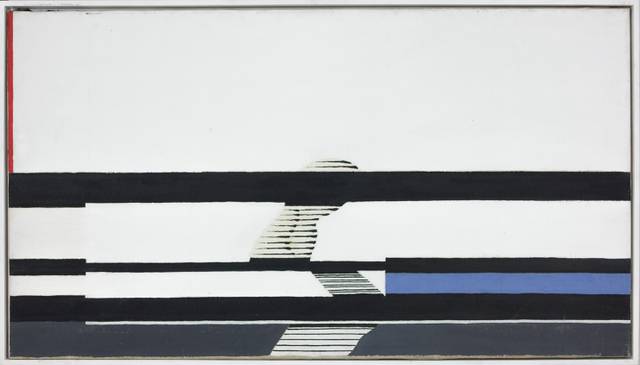 Achim-Freyer_Gehender-mit-Blau_1968_Mischtechnik-auf-Leinwand_65x120cm